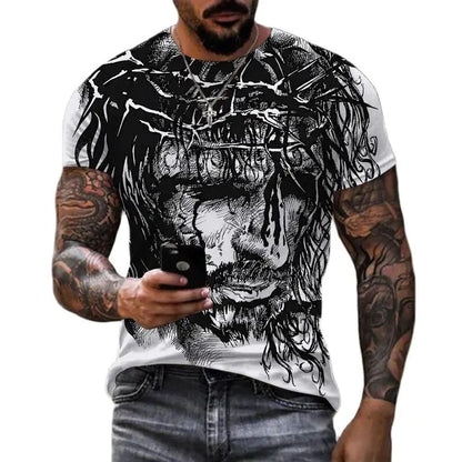 Men's Polyester Spandex Yusu Street Jesus Shirt