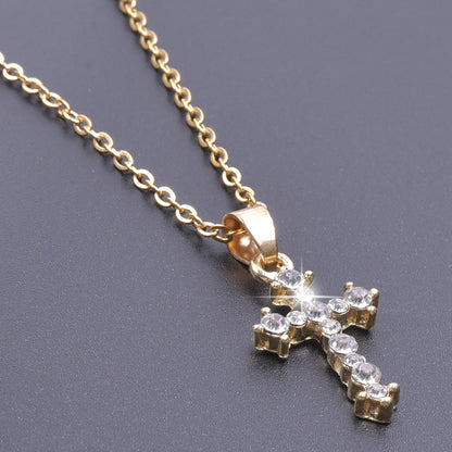 Cross Charm Necklace Crystal Pendant Necklaces For Women Men Accessories Rhinestone Christ Crosses Choker Gift Fashion Jewelry