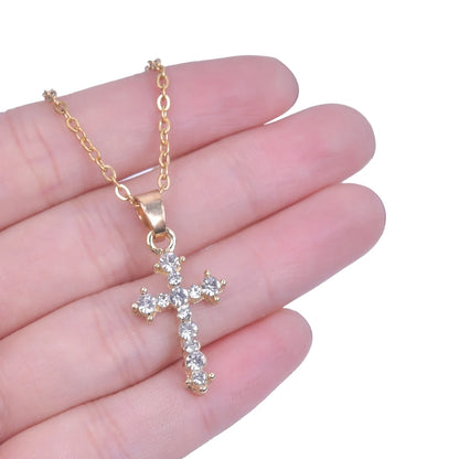Cross Charm Necklace Crystal Pendant Necklaces For Women Men Accessories Rhinestone Christ Crosses Choker Gift Fashion Jewelry