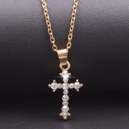 Cross Charm Necklace Crystal Pendant Necklaces For Women Men Accessories Rhinestone Christ Crosses Choker Gift Fashion Jewelry