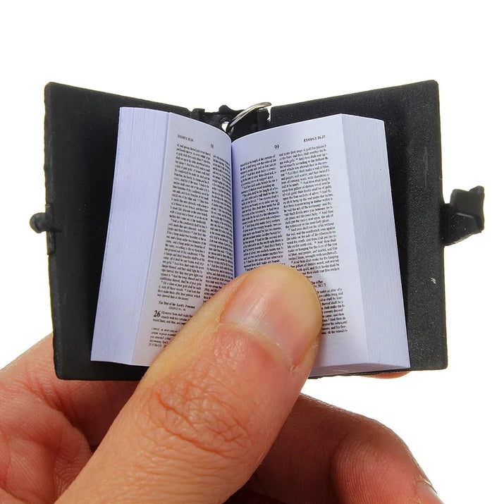 Metal Mini Bible Keychains English HOLY BIBLE Small Size Jesus Cross K ...