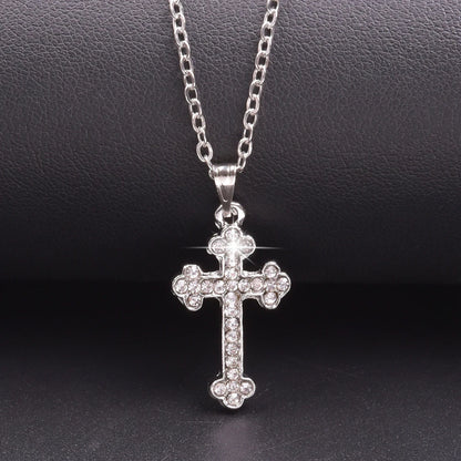 Cross Charm Necklace Crystal Pendant Necklaces For Women Men Accessories Rhinestone Christ Crosses Choker Gift Fashion Jewelry