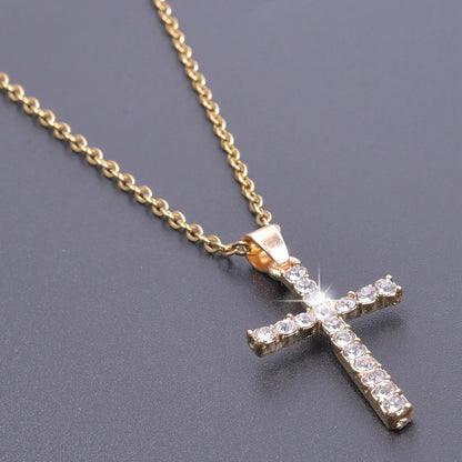 Cross Charm Necklace Crystal Pendant Necklaces For Women Men Accessories Rhinestone Christ Crosses Choker Gift Fashion Jewelry