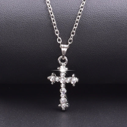 Cross Charm Necklace Crystal Pendant Necklaces For Women Men Accessories Rhinestone Christ Crosses Choker Gift Fashion Jewelry