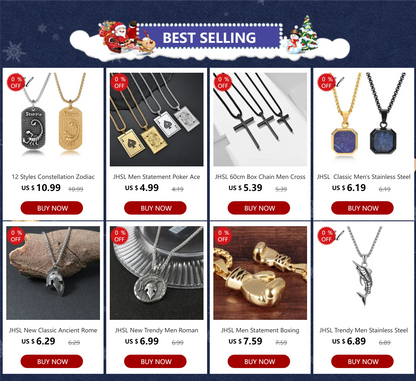 60cm Men Christian Cross Necklace Pendants Fashion Jewelry Stainless Steel Black Gold Color Dropship