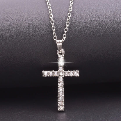 Cross Charm Necklace Crystal Pendant Necklaces For Women Men Accessories Rhinestone Christ Crosses Choker Gift Fashion Jewelry
