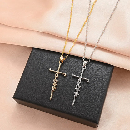 Fashion Cross Pendant Necklace - Alloy Faith Jewelry