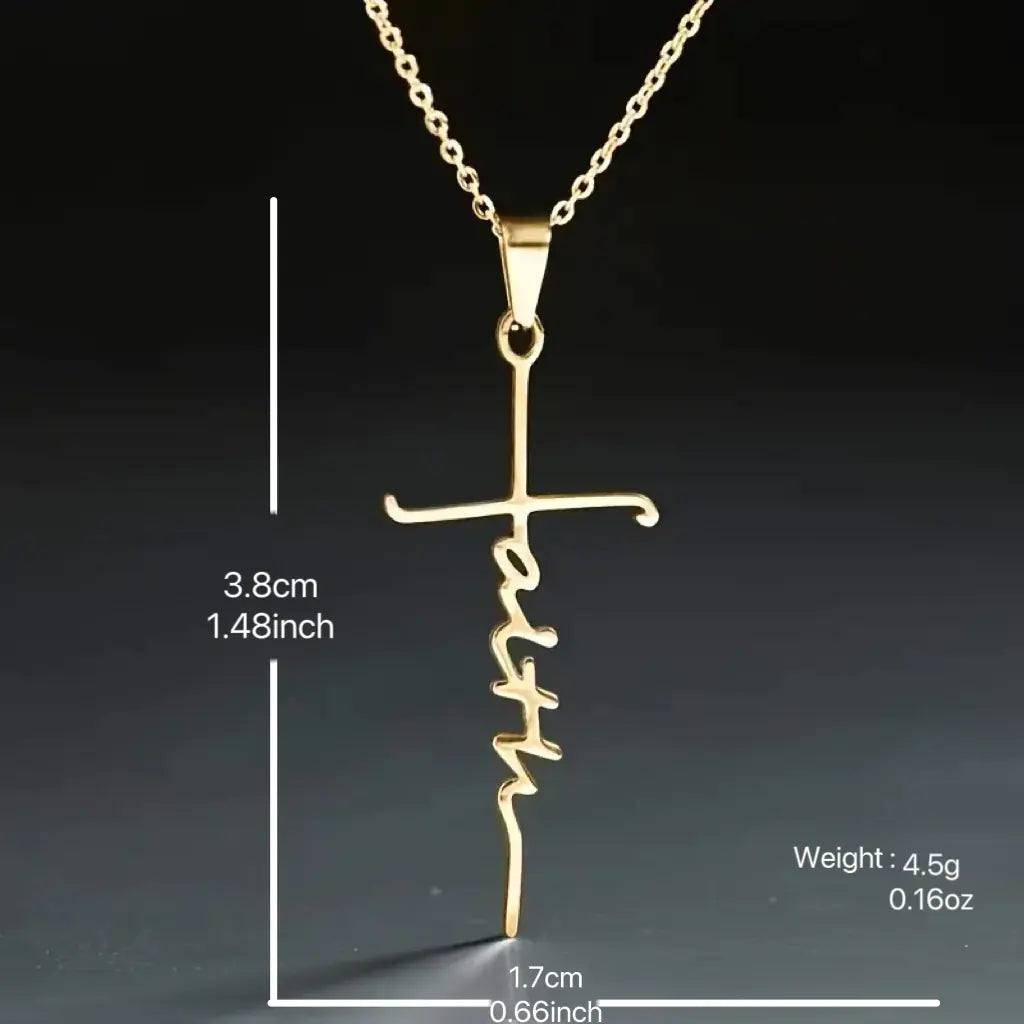 Fashion Cross Pendant Necklace - Alloy Faith Jewelry